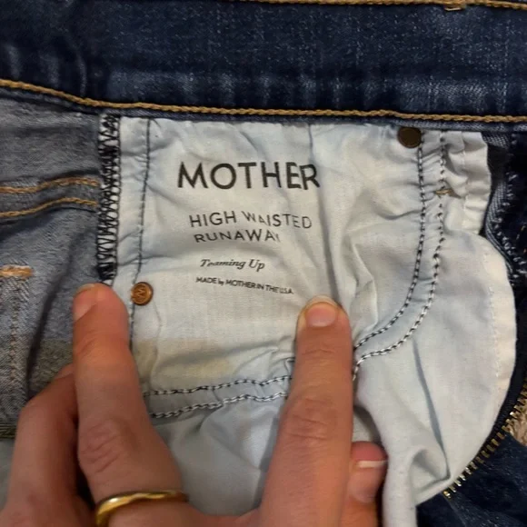 MOTHER The High-Waisted Runaway Jeans Teaming Up Blue Flare Jean Size 25 - Picture 8 of 10